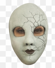 Creepy Doll Face - Cracked Porcelain Doll Mask Png,Creepy Face Png