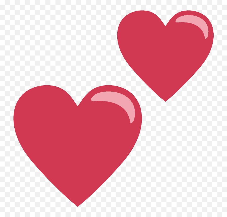 Two Hearts Emoji Clipart Free Download Transparent Png Red Heart