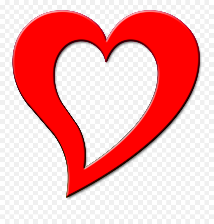 Wedding Red Heart Outline Design - Heart Clip Art Design Png,Heart Design Png