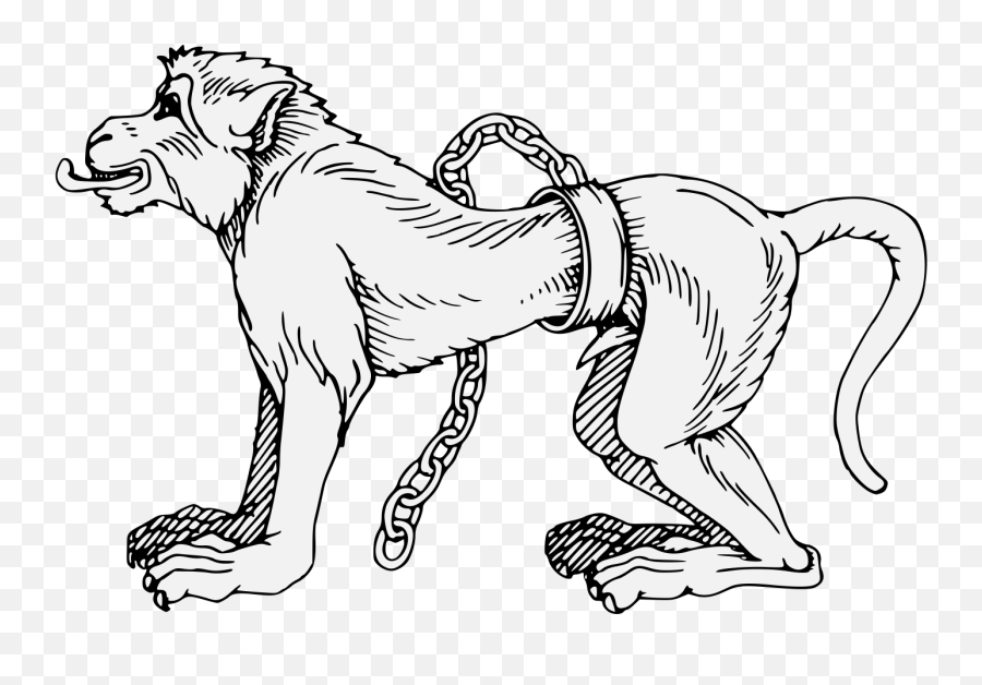 Monkey - Traceable Heraldic Art Animal Figure Png,Ape Png