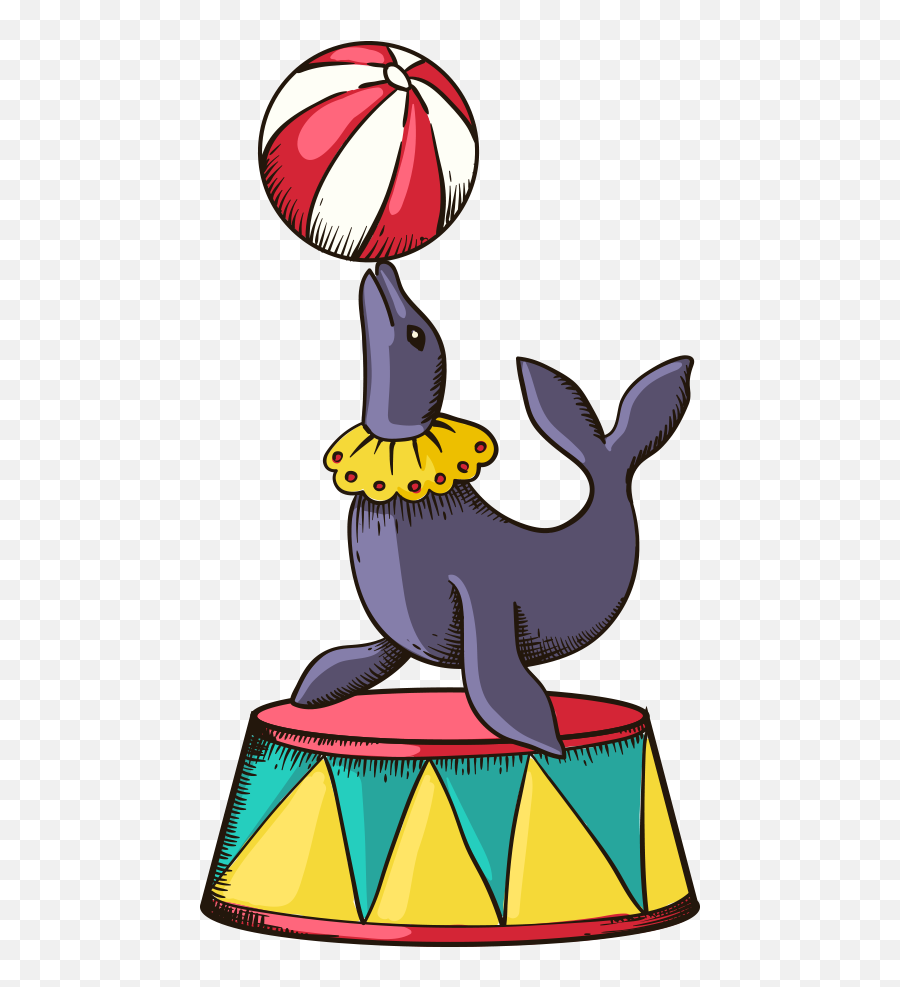 Dolphins Clipart Circus - Circus Sea Lion Png Transparent Circus Animals Clipart Seal,Lion Png Transparent