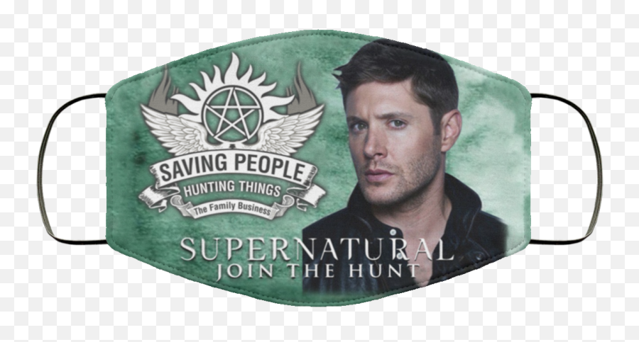 Supernatural Sam Winchester Join The Hunt Face Mask - Supernatural Mask Png,Supernatural Logo