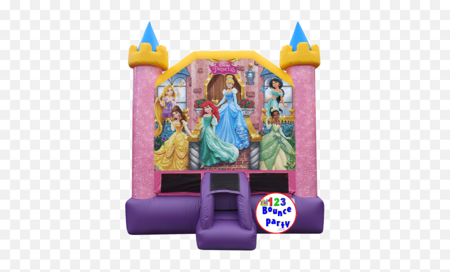 Disney Princess Castle From 123 Bounce Party - Disney Princess Bounce House Png,Princess Castle Png