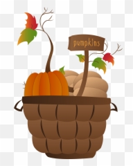 Pumpkin Basket Thanksgiving Clip Art Fall - October Clip Art png