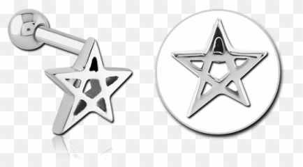 Surgical Steel Grade 316l Star Tragus Micro Barbell - Solid Png,Satanic Pentagram Png