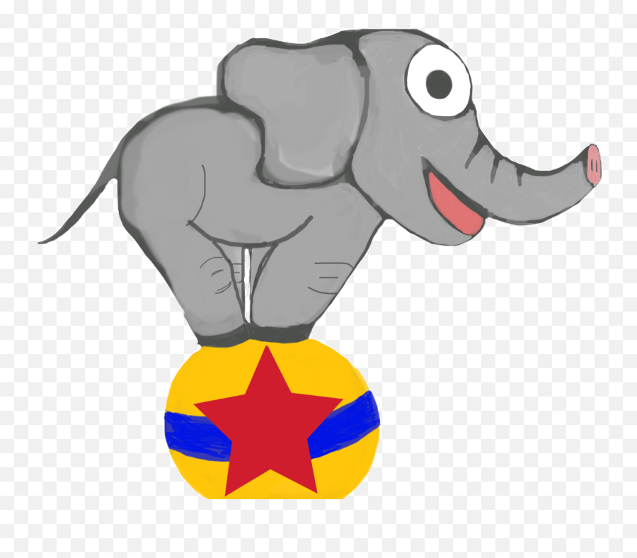 Circus Sticker Elephant Freetoedit - Cartoon Clipart Full Big Png,Circus Elephant Png