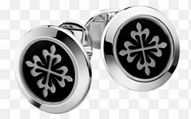 Engraved Onyx Center Cuff Links - Patek png