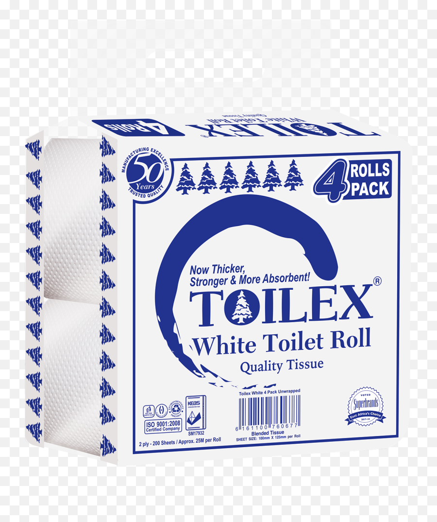 Toilex White Toilet Tissue U2013 4 Pack - Toilex Tissue Png,Tissue Png