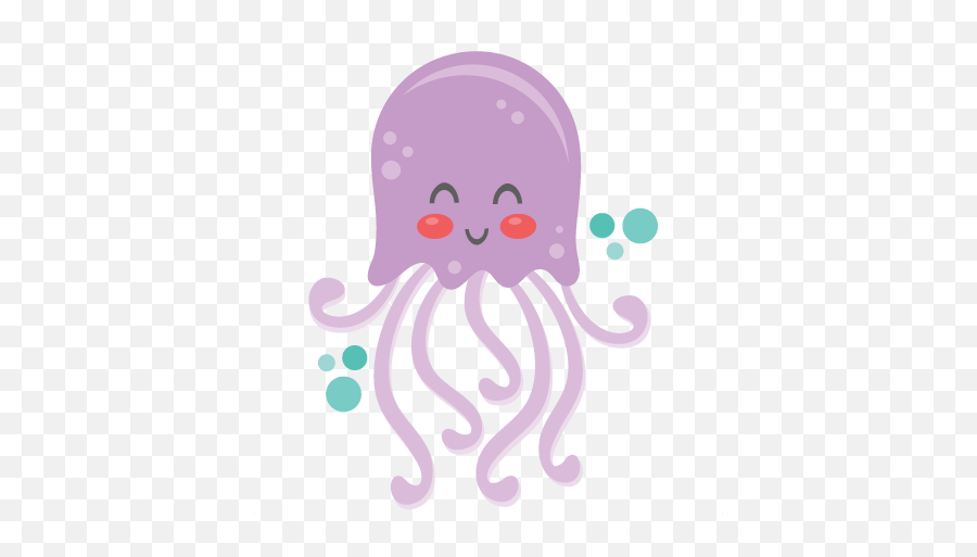 Jellyfish Svg Happy Transparent Png - Cute Jellyfish Clipart,Transparent Jellyfish