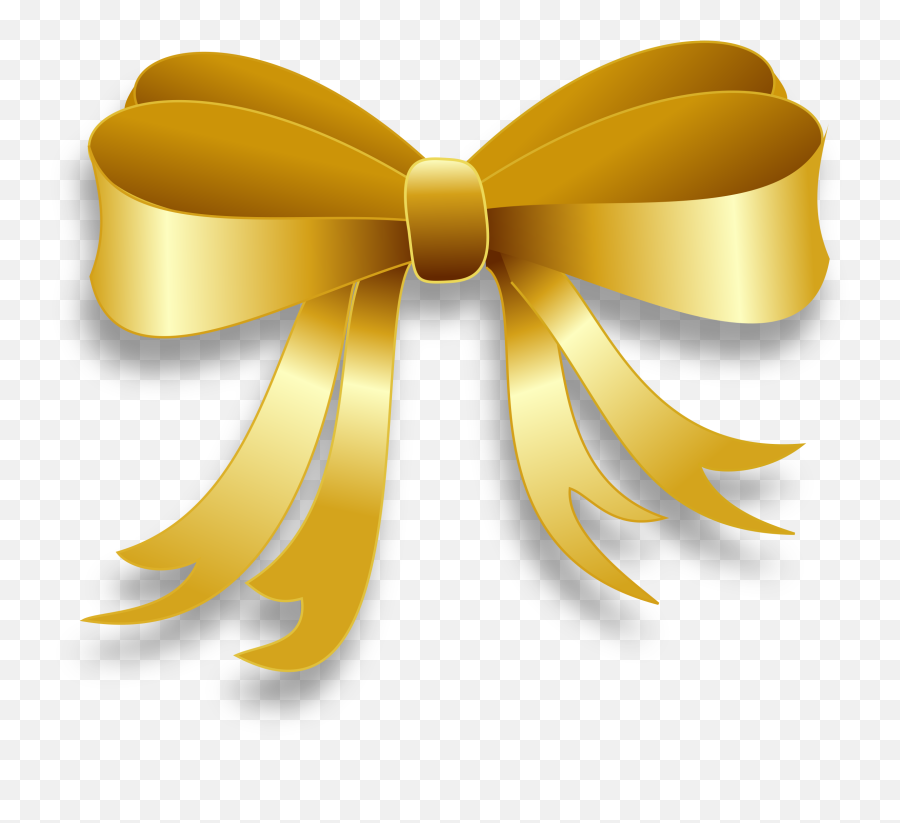 Free Gold Bow Transparent Background - Gold Bow Clipart Png,Gold Bow Transparent Background