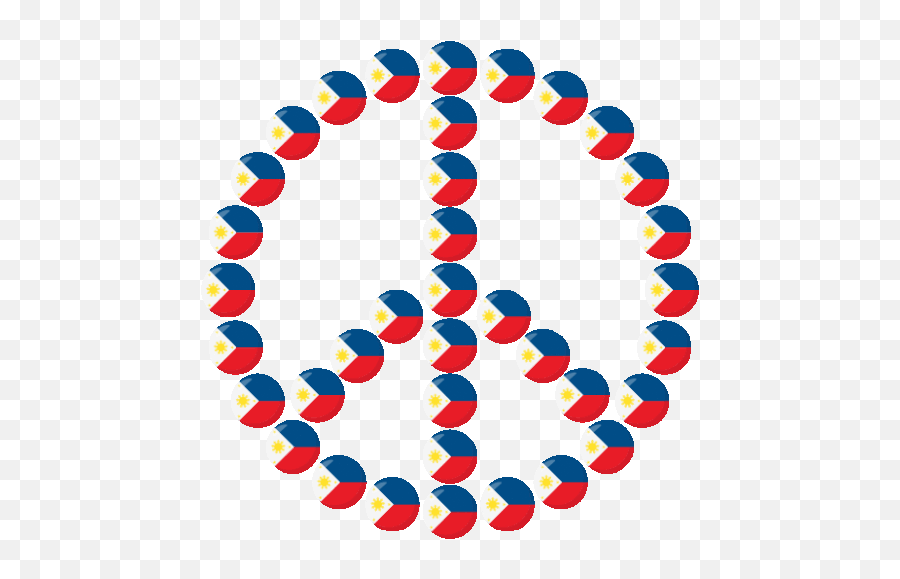 Philippine Flag Peace Sign Joypixels Sticker - Philippine Philippine Flag Dot Transparent Png,Philippine Flag Icon
