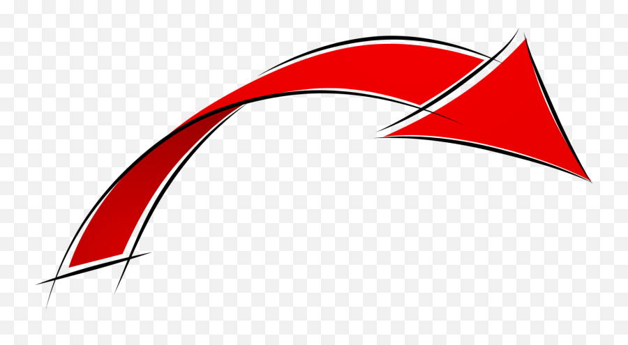 Hand Painted - Png Curved Red Line,Fleche Png