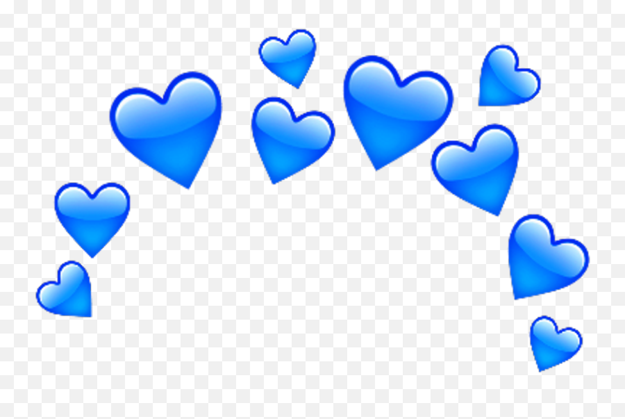 Love Amor Emoji Sticker Crown Corona Heart Corazon Blue - Broken Heart Crown Png,Blue Heart Png