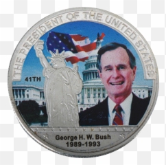 Commemorative George H W Bush Silver U0026 Colored Coin - Hw png