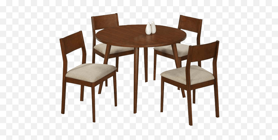4 Seater Round Dining Table Set With Wooden Chairs - Dining Table Chairs  Png,Dining Table Png - free transparent png images 