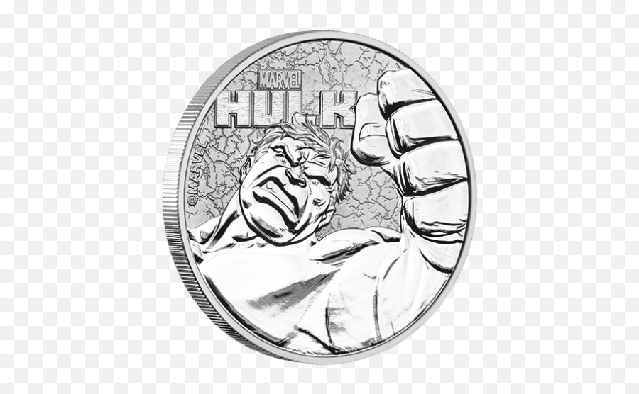 2019 1 Oz Tuvalu Marvel Series Hulk 9999 Silver Coin Bu - Silver Coin Hulk Tuvalu 1 Oz Png,Silver Coin Png