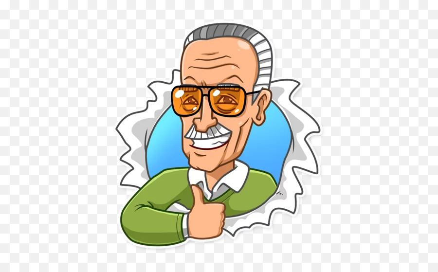 Stickers Stan Lee - Stickers De Marvel Para Whatsapp Png,Stan Lee Png -  free transparent png images 