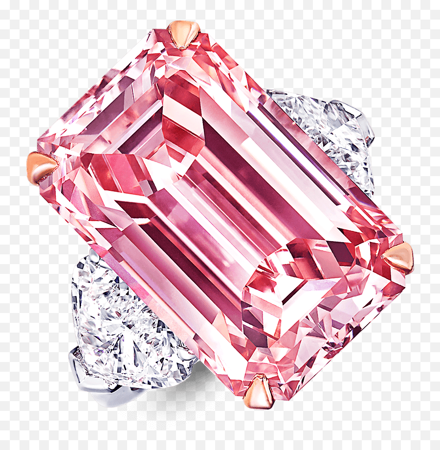 Emerald Cut Pink Diamond Ring 16 - Pink Emerald Cut Diamond Ring Png,Pink Diamond Png