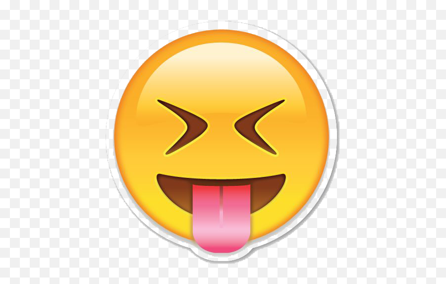 Emoji Clipart No Background - Face With Stuck Out Tongue Emoji Png,Excited Face Png