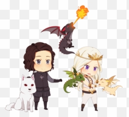 Jon Snow Ghost Daenerys Targaryen Viserion Rhaegal And - Game Of Thrones Cute Png,Jon Snow Png