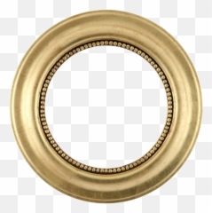 Picture Frame Mirror Gold Leaf Circle - Transparent Background png