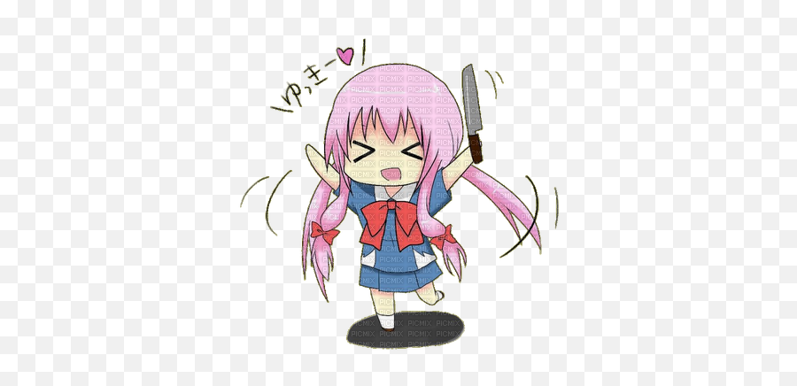 Mirainikki Chibi Yuno Sticker - Yuki Mirai Nikki Chibi Png,Yuno Gasai Png