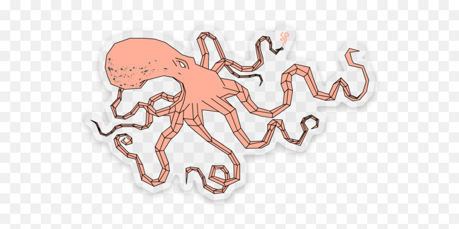 Pastel Pink Octopus 3x2in Planet - Common Octopus Png,Octopus Transparent