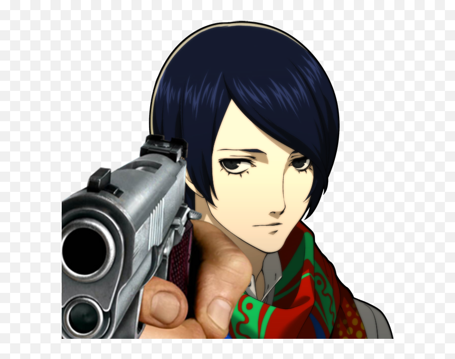 Yusuke Gun Persona5 - Pointing Gun Meme Template Png,Yusuke Png