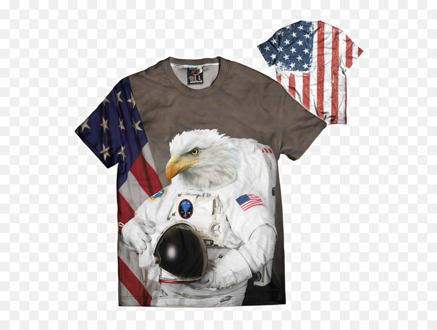 American Eagle Astronaut Tee - Dog Astronaut Png,American Flag Eagle Png