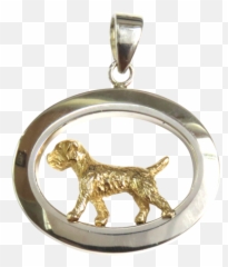 14k Gold Or Sterling Silver Border Terrier Glossy Oval - Locket png