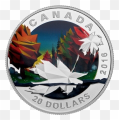 1 Oz Pure Silver Coin - Geometry Art The Maple Leaf png