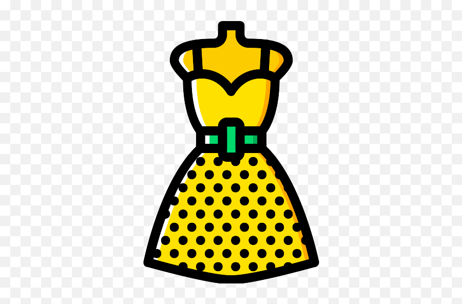 Dress Vector Svg Icon - Polka Dot Dress Outline Png,Dress Icon Png