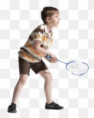 Child Badminton Boy - Little Boy Playing Badminton Png Badminton Children Png,Kids Playing Png