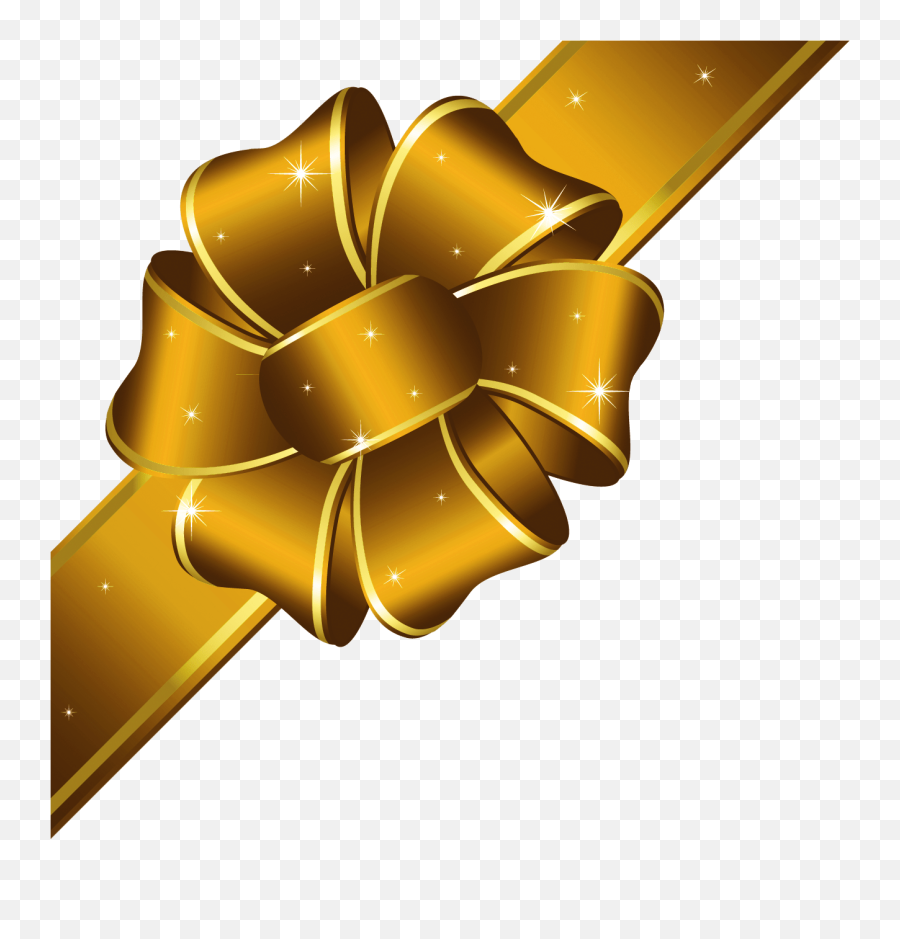 Library Of Gold Bow Png Freeuse - Transparent Background Gold Ribbon Png,Gold Bow Transparent Background