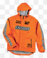 Icon Orange Pdx Rain Jacket Large - MCLand Rogaland Motor Veste De Pluie Homme png
