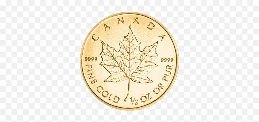 Canadian Half Ounce Gold Maple Leaf Coin - 12 Oz Gold Coin 1 15 Gold Maple 1994 Png,Canadian Maple Leaf Icon