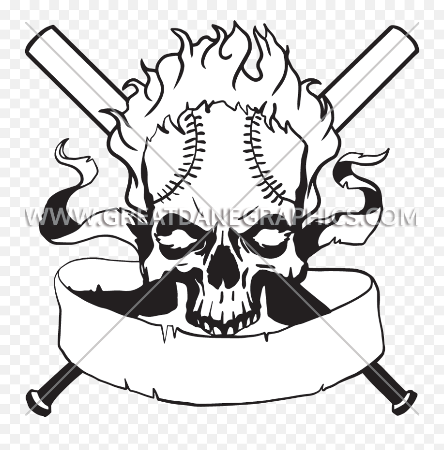 Library Of Baseball Skull Clipart Freeuse Stock Png Files - Skull Baseball,Transparent Skulls