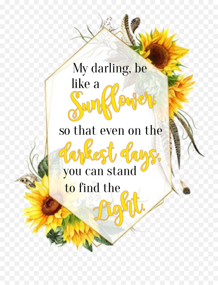 Watercolor Sunflowers Floral Frame Geometric Quote Word - Sunflower Png,Watercolor Sunflower Png