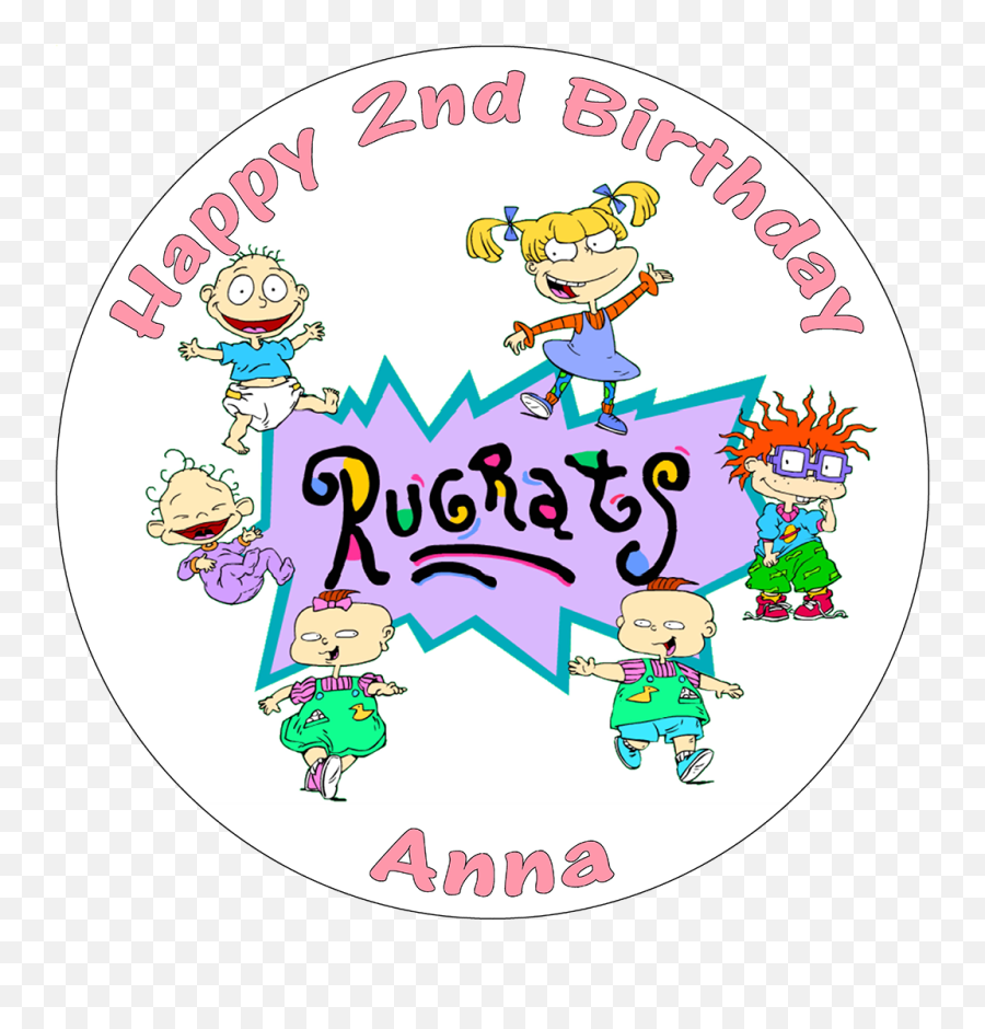Personalised Round Birthday Cake Topper - Rugrats Characters Png,Rugrats Png