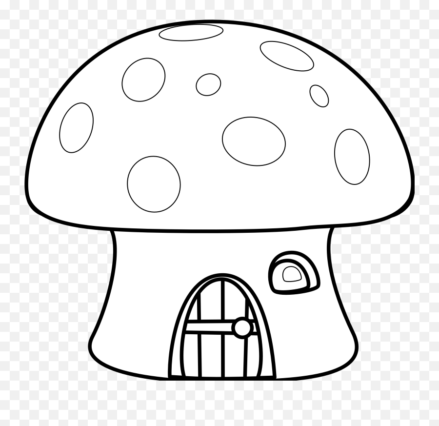 Download House Black And White Clipart - Mushroom House Clipart Black And White Png,White House Png