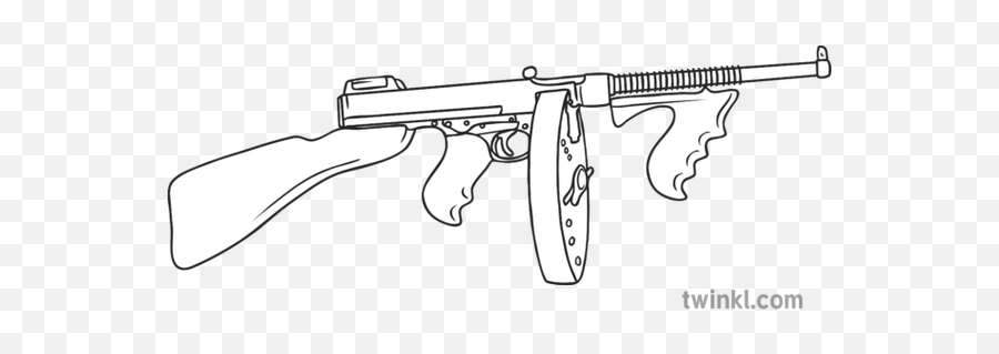 Tommy Gun General Weapon Gangster 1940s - Assault Rifle Png,Tommy Gun Png