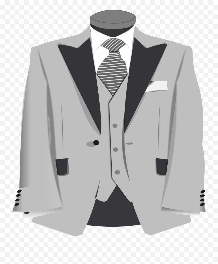 Clipart Coat Grey Suit Transparent - Grey Suit Clipart Png,Suit And Tie Png