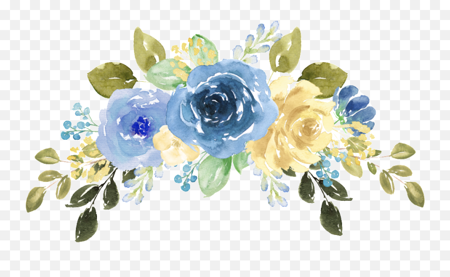Blue Watercolor Flower Clipart Png - Blue Watercolor Flowers Transparent Background,Blue Flower Transparent Background