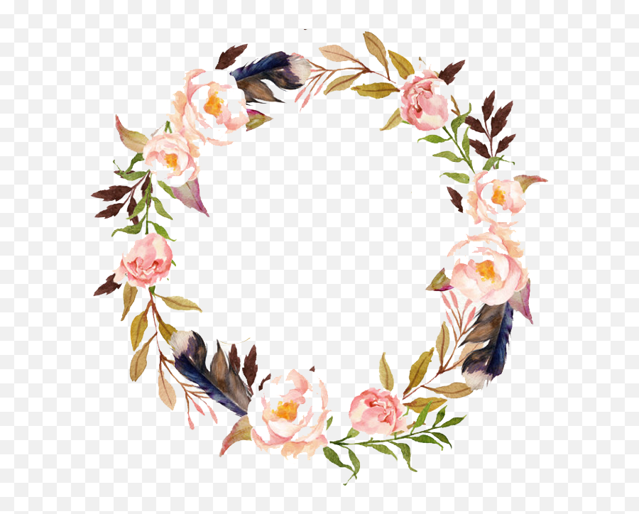 Free Watercolor Wreath With Flowers Png Clipart Vectors - Transparent Background Floral Wreath Clipart,Watercolor Flowers Png