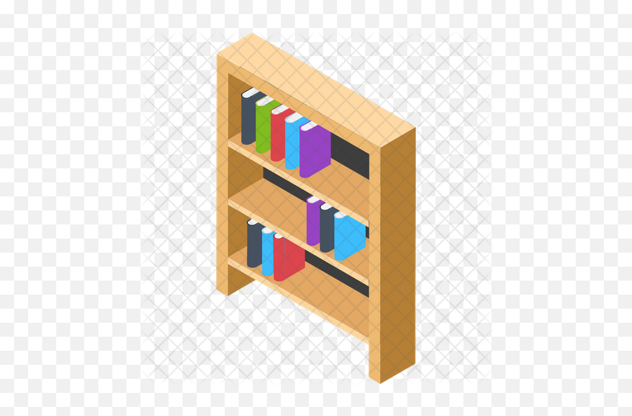 Bookshelf Icon Of Isometric Style - Plywood Png,Bookshelf Png