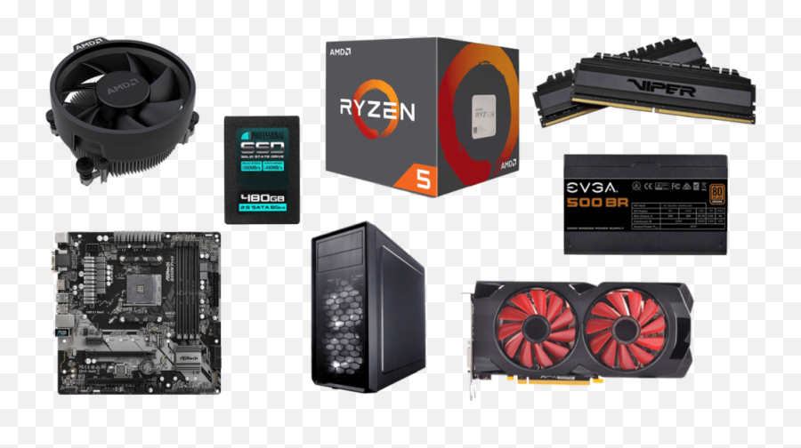 Best Budget Ryzen Gaming Pc Build - Budget Gaming Pc Parts Png,Gaming Pc Png