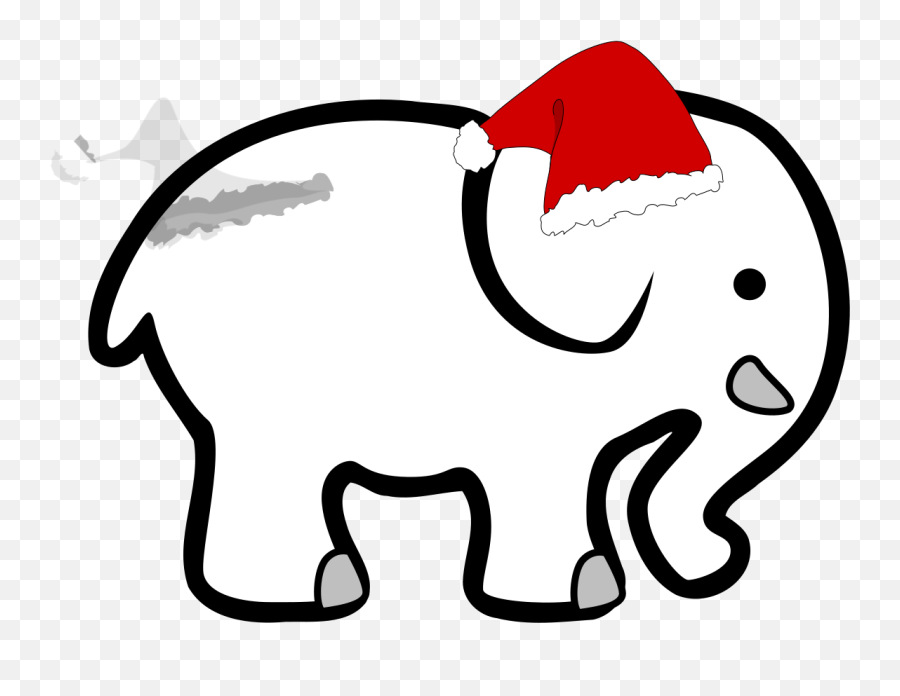 White Elephant With Red Bow Svg Vector - Baby Elephant Clipart Black And White Png,White Elephant Png