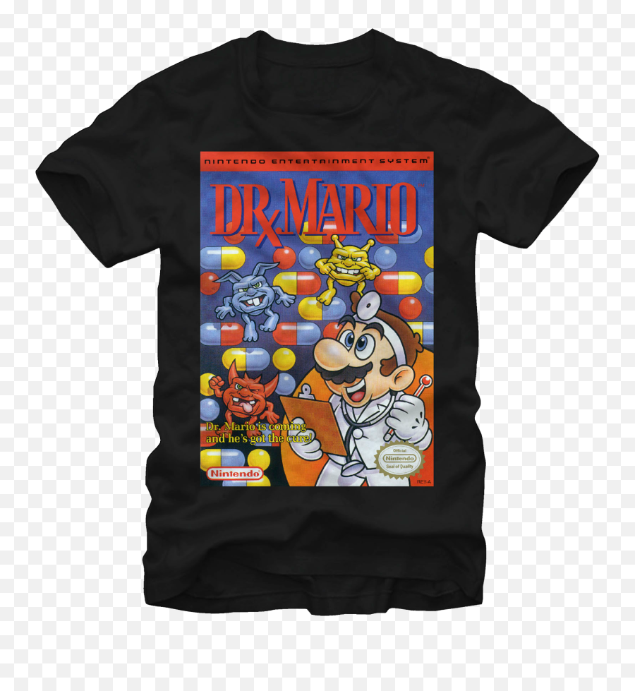 Download Mario Shirt - Dr Mario Nintendo 1990 Full Dr Mario Nes Box Art Png,Nintendo Seal Of Quality Png