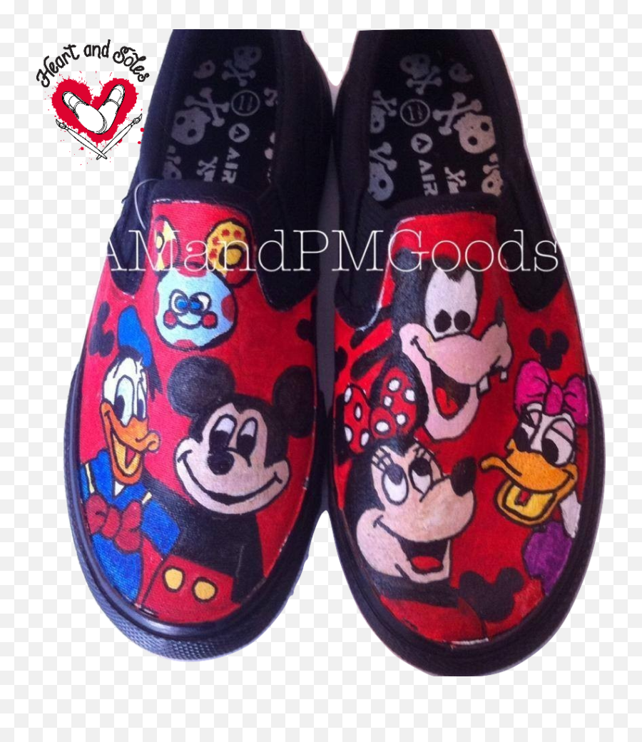 Mickey Mouse Clubhouse Hand Painted Shoes Heart And Soles - Shoe Png,Mickey Mouse Clubhouse Png