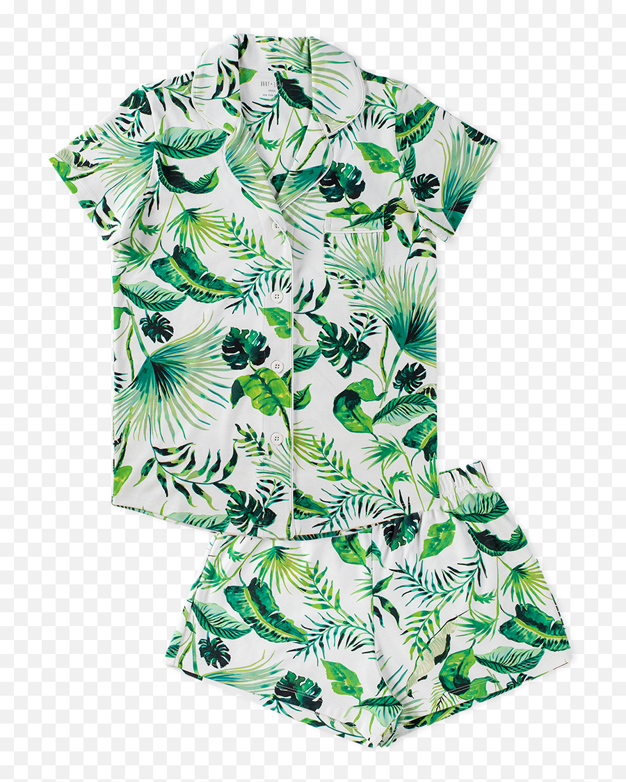 Hart Land Womenu0027s Pima Cotton Short Sleeve Pj Set - Banana Leaves Tropical Christmas Pajamas Png,Banana Leaves Png